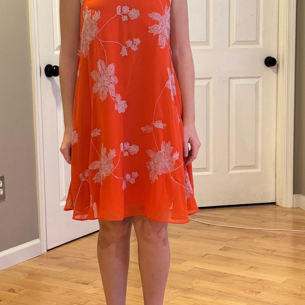 Gianni Bini orange halter sheath midi dres